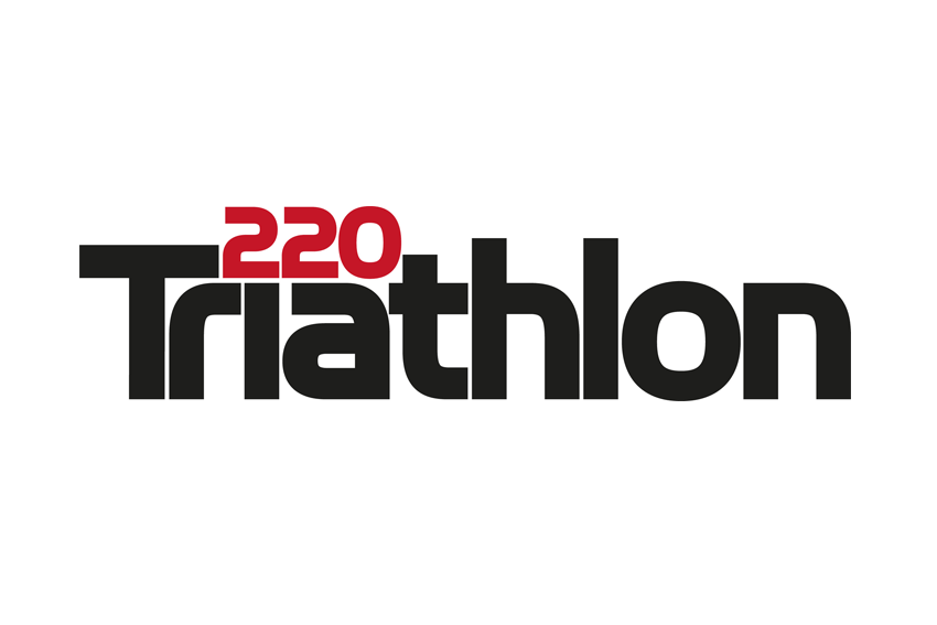 220Triathlon logo in red and black