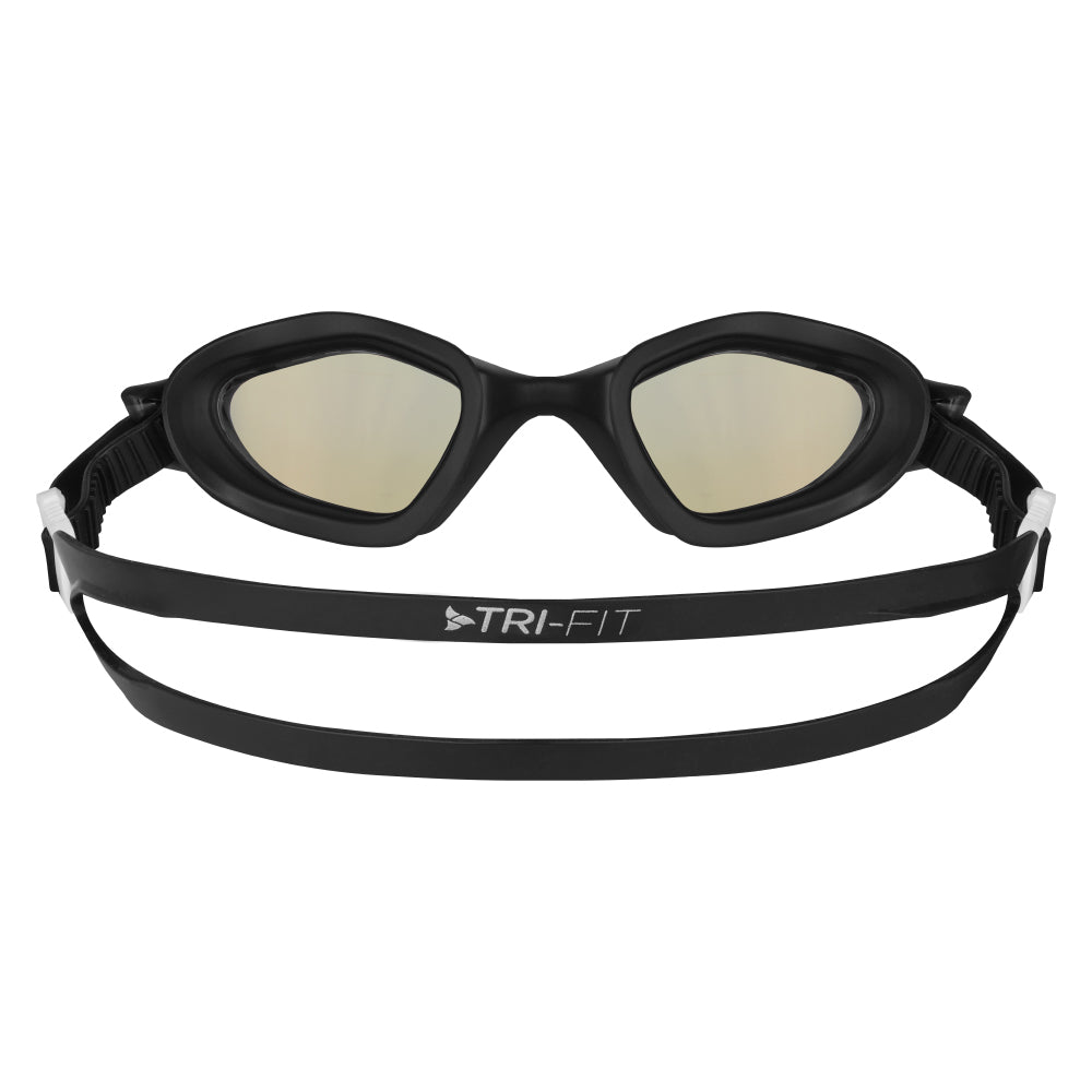 TRI-FIT RAPID-X Swim Goggles in black with gold lens. 220 Triathlon Cutting Edge Award