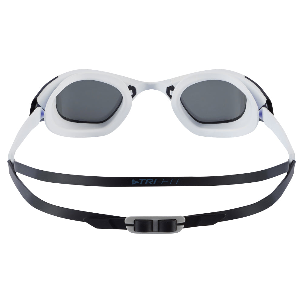 TRI-FIT PROPEL Swim Goggles in white with silver mirrored lens. Part of the award-winning TRI-FIT Goggle range.