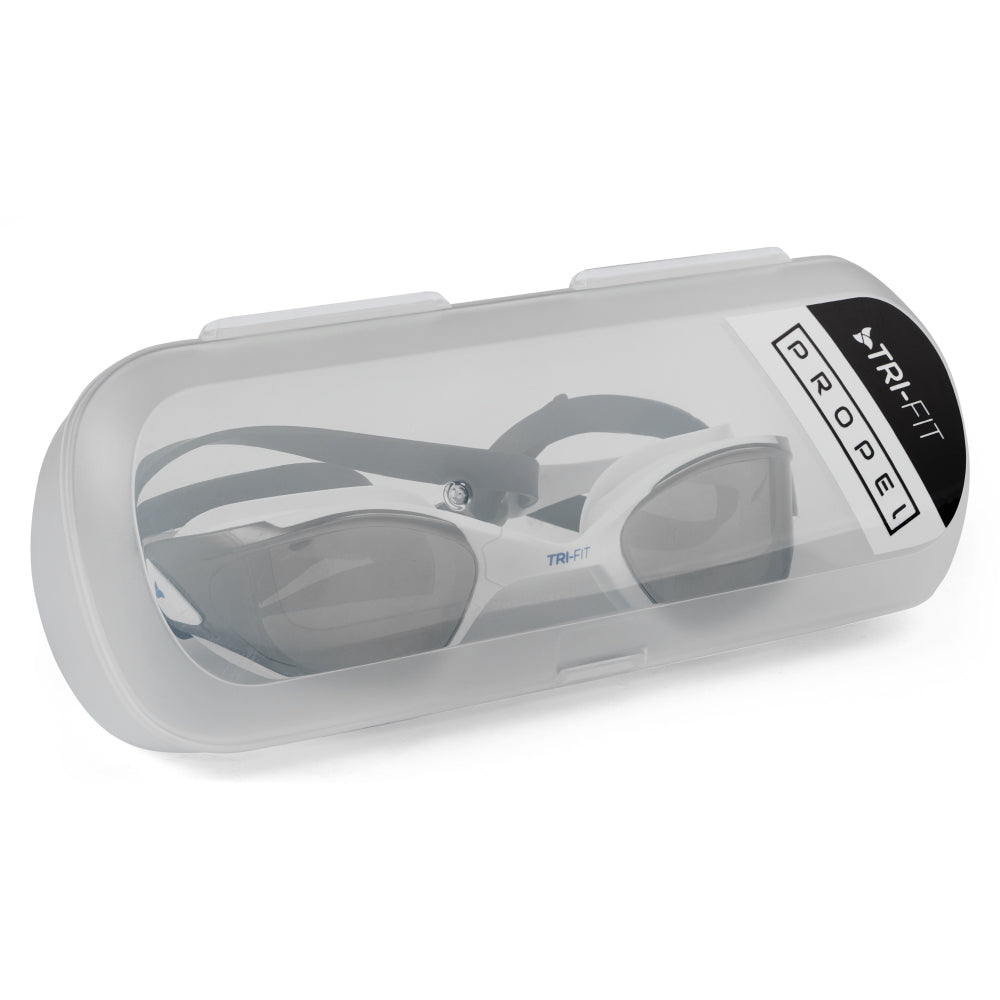 TRI-FIT PROPEL Swim Goggles in white with silver mirrored lens. Part of the award-winning TRI-FIT Goggle range.