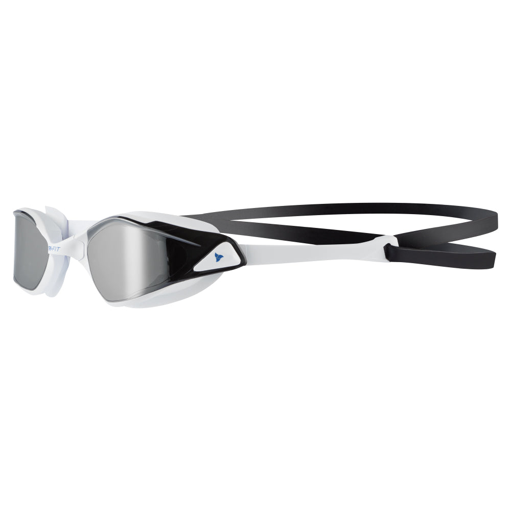 TRI-FIT PROPEL Swim Goggles in white with silver mirrored lens. Part of the award-winning TRI-FIT Goggle range.