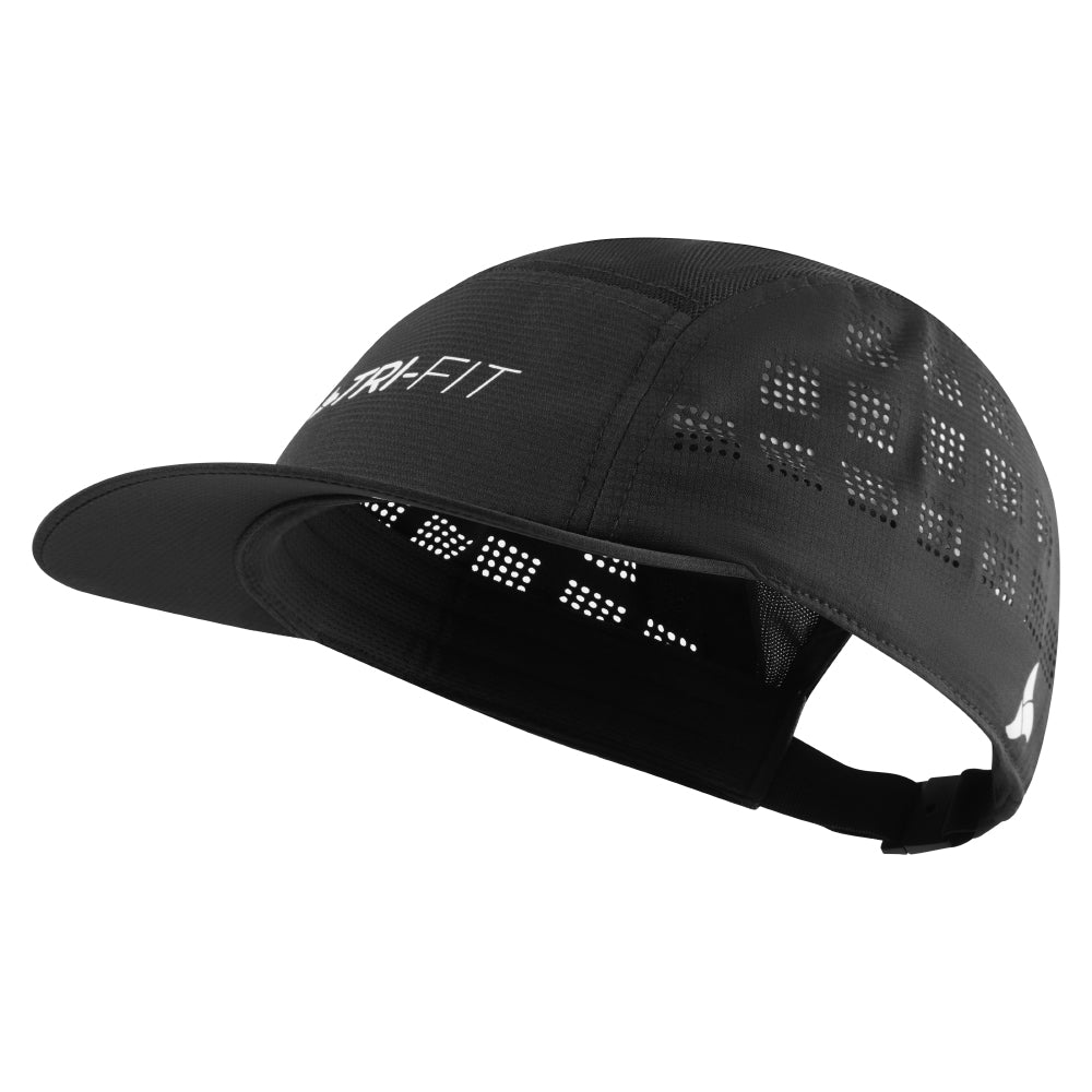 TRI-FIT AirEdge Ultra-Light Running Cap BLACK EDITION Left Angle